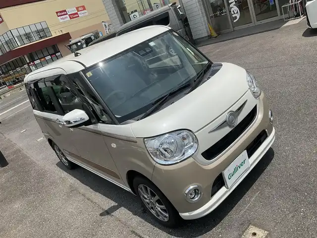 ダイハツ ムーヴ キャンバス X SA Ⅲ 滋賀県 2018(平30)年 5.8万km パールホワイトⅢ/ナチュラルベージュマイカメタリック 2トーン スマートアシストIII/デカールバック（ウッド調）/メックパック/・ドアミラーガーニッシュ/・フロントエンブレムガーニッシュ/パナソニック7インチナビ/Bluetooth、CD、DVD、フルセグテレビ/バックカメラ/両側スライドドア/ETC/前ドライブレコーダー/純正フロアマット/スペアキー有り/取扱説明書/保証書
