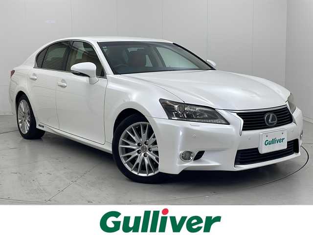 レクサス ＧＳ 450h バージョンL 茨城県 2012(平24)年 4万km ホワイトパールクリスタルシャイン 禁煙車/純正ナビ/・フルセグＴＶ/　(ＴＶキット装着)/・ＣＤ/・ＤＶＤ/ベージュ革シート/・シートヒーター/・エアーシート/後席シートヒーター/パドルシフト/ヘッドアップディスプレイ/ウッドコンビステアリング/ヘッドライトウォッシャー/運転席メモリーパワーシート