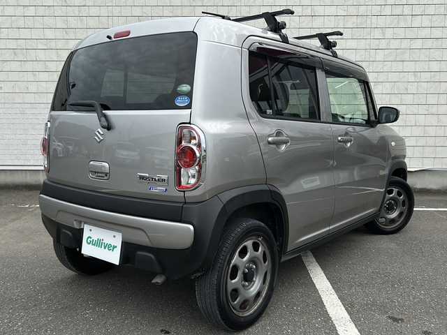 スズキ ハスラー G ターボ 秋田県 2018(平30)年 5.6万km スチールシルバーM ・4WD/・ターボ/・社外ナビ/・フルセグTV/・Bluetooth/・CD、DVD再生機能有/・社外ETC/・レーダーブレーキサポート/・アイドリングストップ/・キノセンヘッドランプ/・オートライト/・純正15インチスチールホイール/・シートヒーター/・純正フロアマット/・スマートキー/・スペアキー１本有