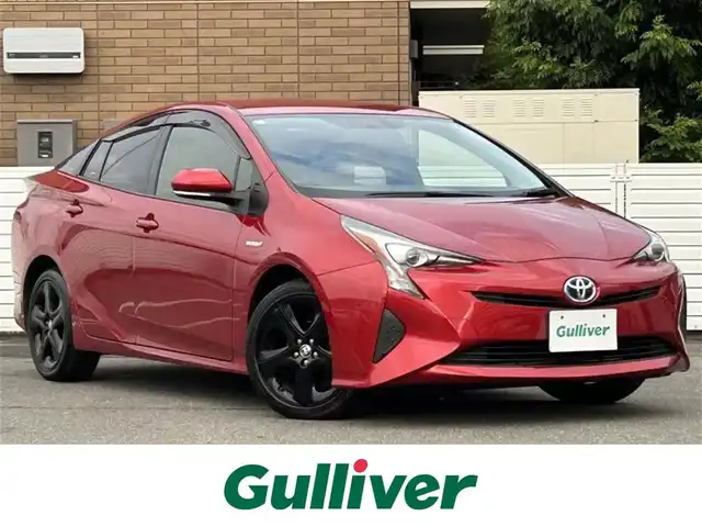 トヨタ プリウス S ツーリングセレクション 群馬県 2017(平29)年 12.5万km エモーショナルレッド ワンオーナー/メモリナビ/Bluetooth/ハーフレザーシート/シートヒーター/スマートキー /プッシュスタート/LEDヘッドライト/ビルトインETC/アイドリングストップ/純正１７インチアルミホイール