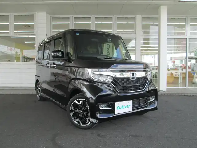 ホンダ Ｎ ＢＯＸ カスタム G L ターボ ホンダセンシング 千葉県 2019(平31)年 1.5万km クリスタルブラックパール ワンオーナー/純正SDナビ、フルセグTV/バックカメラ/オーディオ【BT/CD/USB/iPod/AUX】/両側パワースライドドア/ホンダセンシング/LEDヘッドライト&LEDフォグ/ブラック塗装+切削15インチ純正アルミホイール/追従型クルーズコントロール/チップアップシート/ドライブレコーダー/レーンキープアシスト/横滑り防止装置/ビルトインETC/保証書/取扱説明書/スペアキー
