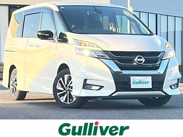 日産 セレナ ハイウェイスター G 佐賀県 2016(平28)年 9.3万km ブリリアントホワイトパール 純正フリップダウンモニター/純正９型ナビ　/アラウンドビューモニター　/両側パワースライドドア　/プロパイロット　/コーナーセンサー　/エマージェンシーブレーキ　/ＬＤＷ　/スマートルームミラー/電動パーキングブレーキ/オートブレーキホールド/ステアリングリモコン/インテリジェントキー/プッシュスタート/LEDヘッドライト/純正アルミホイール