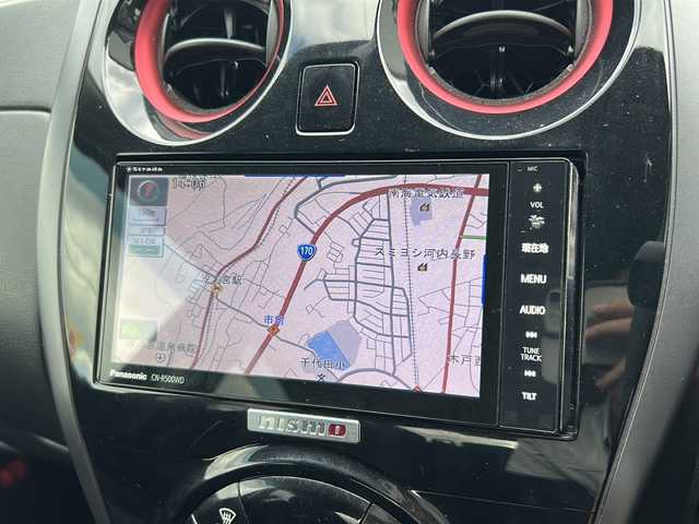 日産 ノート ニスモS 大阪府 2014(平26)年 7万km グレー ５速ＭＴ　社外ナビ　ＣＤ　ＤＶＤ　ＢＴ　フルセグＴＶ　バックカメラ　ＥＴＣ　スマートキー　電動格納ミラー　ＬＥＤオートライト