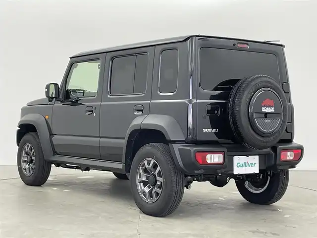 スズキ ジムニー ノマド FC 富山県 2025(令7)年 0.4万km 黒 社外9型ナビ（AM/FM/DVD/BT/フルセグ）/バックカメラ/ドライブレコーダー/ETC/D/N席シートヒーター/衝突被害軽減システム/レーダークルーズコントロール/レーンキープアシスト/コーナーセンサー/横滑り防止装置/アイドリングストップ/純正アルミホイール/純正フロアマット/ミラーヒーター/オートLEDライト/フォグライト/革巻きステアリング/ステアリングスイッチ/スマートキー/スペアキー