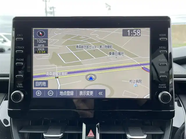 トヨタ カローラツーリング ハイブリッド ダブルバイビー 青森県 2021(令3)年 1.9万km スパークリングブラックパールクリスタルシャイン ・ワンオーナー/・４ＷＤ/・純正ＳＤナビ/　AM/FM/DVD/CD/USB/Bluetooth/・フルセグＴＶ/・バックカメラ/・ビルトインＥＴＣ/・セーフティセンス（予防安全パッケージ）/・プリクラッシュセーフティ/・レーントレーシングアシスト/・全車速追従機能付レーダークルーズコントロール/・オートマチックハイビーム/・ロードサインアシスト/・ドライブスタートコントロール/・車両接近通報装置/・フォグランプ/・ドアバイザー/・純正フロアマット/・１７インチ夏タイヤ純正アルミホイール装着/・スペアキー/・取扱説明書