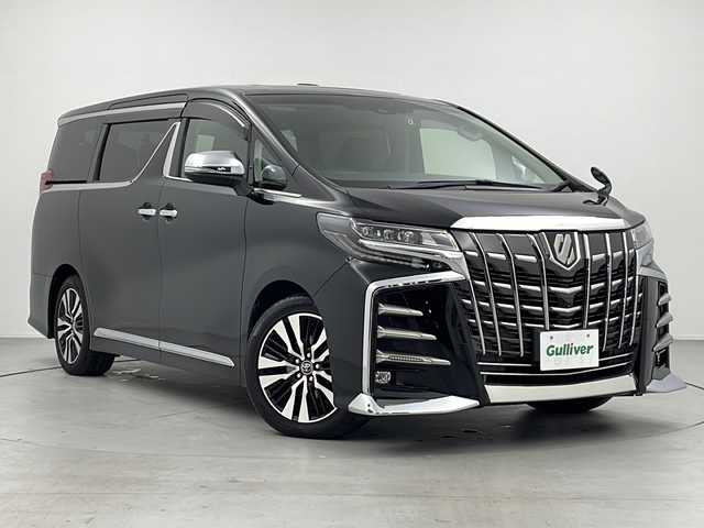 トヨタ アルファード S Cパッケージ 福岡県 2018(平30)年 5.5万km ブラック 禁煙車/ALPINE BIGXナビ/AM/FM/CD/DVD/フルセグTV/BT/HDMI/MSV/ALPINEフリップダウンモニター/バックカメラ/サンルーフ/トヨタセーフティセンス/レーダークルーズコントロール/クリアランスソナー/シーケンシャルウィンカー/三眼LEDライト/両側電動ドア/パワーバックドア/レザーシート（合皮）/シートヒーター/エアシート/パワーシート（D席メモリ付き）/100V電源/オートハイビーム/デジタルインナーミラー/前後ドライブレコーダー