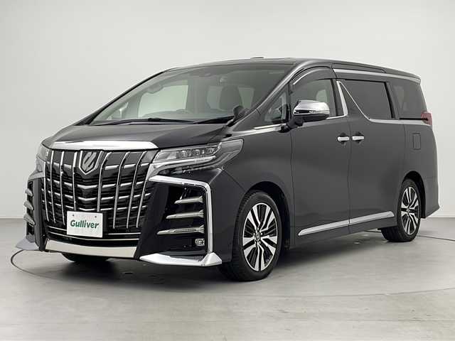 トヨタ アルファード S Cパッケージ 福岡県 2018(平30)年 5.5万km ブラック 禁煙車/ALPINE BIGXナビ/AM/FM/CD/DVD/フルセグTV/BT/HDMI/MSV/ALPINEフリップダウンモニター/バックカメラ/サンルーフ/トヨタセーフティセンス/レーダークルーズコントロール/クリアランスソナー/シーケンシャルウィンカー/三眼LEDライト/両側電動ドア/パワーバックドア/レザーシート（合皮）/シートヒーター/エアシート/パワーシート（D席メモリ付き）/100V電源/オートハイビーム/デジタルインナーミラー/前後ドライブレコーダー