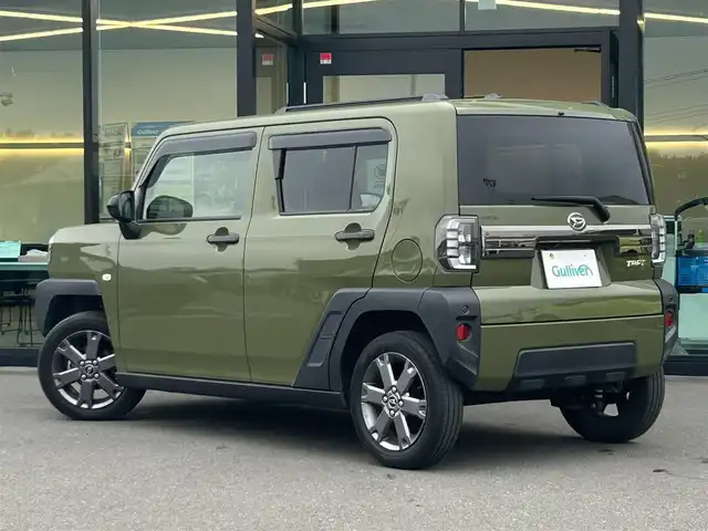 ダイハツ タフト G ターボ 東京都 2021(令3)年 2.9万km フォレストカーキメタリック スカイルーフ/社外メモリナビ/バックカメラ/シートヒーター/置くだけ充電/LEDヘッドライト/スマートアシスト/オートマチックハイビーム/コーナーセンサー/アイドリングストップ/スマートキー/純正15インチAAW