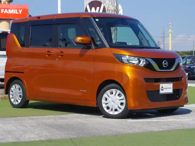 日産 ルークス X 千葉県 2021(令3)年 2.6万km プレミアムサンシャインオレンジ エマージェンシーブレーキ/左パワースライドドア/右イージークローザードア/9インチ純正SDナビ/地デジTV/【DVD/CD再生機能　Bluetooth接続】/アラウンドビューモニター/ドライブレコーダー（DH5-D）/ETC/LEDヘッドライト/ウインカーミラー/コーナーセンサー/サイド/カーテンエアバッグ/インテリジェントキー