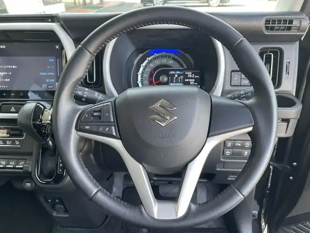 スズキ ハスラー HYBRID X 長野県 2020(令2)年 4.2万km ブルーイッシュブラックパール3 純正ナビ（FM/AM、CD、DVD、BT、USB）/バック、全方位モニター/ワンセグテレビ/前席シートヒーター/前後コーナーセンサー/レーンキープアシスト/ダウンヒルアシスト/盗難防止装置/横滑り防止装置/衝突軽減システム/ダブルサイドエアバック/カーテンエアバック/LEDオートライト/アイドリングストップ/スペアキー（１本）/純正フロアマット/純正１５AW/保証書、取扱説明書