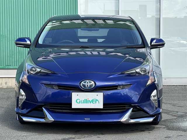 トヨタ プリウス A ツーリングセレクション 広島県 2017(平29)年 8万km ダークブルーマイカM プッシュスタートボタン/スマートキー/クルーズコントロール/HDDナビ/Bluetoothオーディオ/USB接続/フルセグTV/バックカメラ/ビルトインETC/前方ドライブレコーダー/レザーシート/運転席・助手席シートヒーター/モデリスタエアロ/社外アルミホイール/レーンキープアシスト/コーナーセンサー前後/LEDヘッドライト/ハイビームアシスト/レーダー探知機搭載