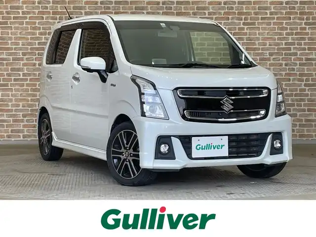 スズキ ワゴンＲ スティングレー HYBRID T 岩手県 2017(平29)年 4.9万km ピュアホワイトP ワンオーナー/４WD/ターボ/全方位モニター/ヘッドアップディスプレイ/パドルシフト/クルーズコントロール/デュアルセンサーブレーキサポート/車線逸脱警報/横滑り防止装置/誤発進抑制機能/オートハイビーム/アイドリングストップ/前席シートヒーター/純正ナビ/（CD/DVD/フルセグ/AUX/Bluetooth/AppleCarPlay/AndroidAuto）/ステアリングスイッチ/ドライブレコーダー/ETC/LEDヘッドランプ/純正15インチアルミホイール