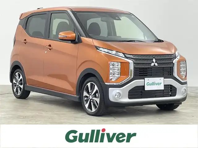三菱 ｅＫクロス G プラスエディション 千葉県 2022(令4)年 1.4万km オレンジ 禁煙車　/純正７型ナビ　/フルセグＴＶ　ＢＴ　ＣＤ　ＤＶＤ　/全周囲カメラ　/衝突軽減システム　/車線逸脱警報　/先行車発進お知らせ　/標識検知　/ふらつき警報　/シートヒーター　/ＥＴＣ　/電格ミラー　/プッシュスタート/純正フロアマット/純正アルミホイール