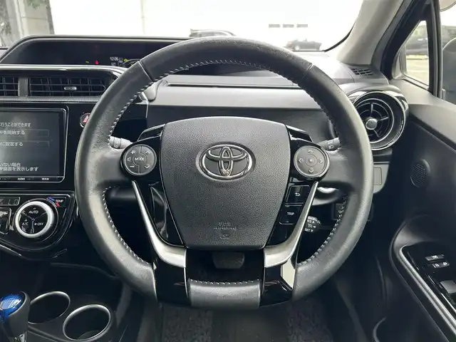 トヨタ アクア G ブラックソフトレザーセレ 静岡県 2018(平30)年 7.1万km ブラックマイカ トヨタセーフティセンス/純正９型ＳＤナビ/フルセグＴＶ/ＤＶＤ再生/ドラレコ/ビルトインＥＴＣ２．０/クルーズコントロール/合皮シート/シートヒーター/寒冷地仕様/ＬＥＤヘッドライト/フォグランプ/オートハイビーム/スペアタイヤ/純正１５ＡＷ