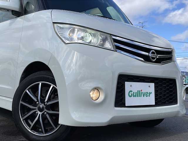 日産 ルークス ハイウェイスター ターボ 福島県 2012(平24)年 7.9万km スノーパールホワイト /４ＷＤ//ターボ//純正ＳＤナビ//ＣＤ・ＤＶＤ・ＢＴ・フルセグ//両側パワースライド//バックカメラ//ＨＩＤヘッドライト//インテリジェントキー//Ｄ席シートヒーター//ミラーヒーター//社外エンジンスターター//社外１４インチアルミ//保証書//取説//スペアキー