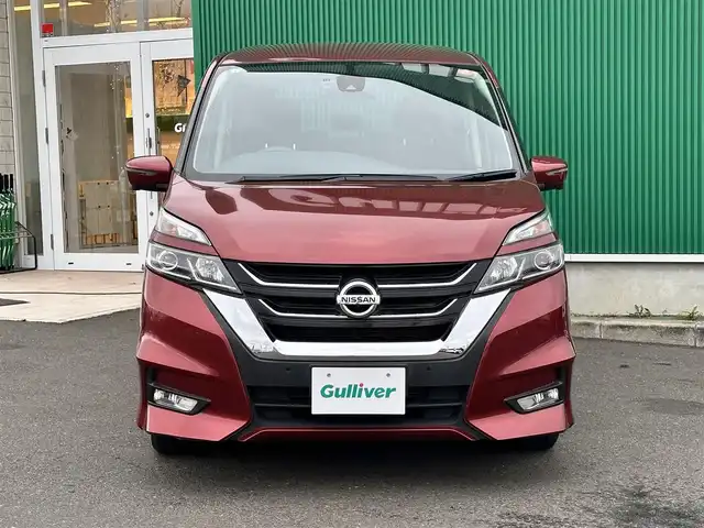 日産 セレナ ハイウェイスター 宮城県 2017(平29)年 2.1万km マルーンレッド セーフティパックB/・プロパイロット/・車線逸脱防止支援システム/・SRSエアバッグ（サイド/カーテン）/・アラウンドビューモニター/・スマートルームミラー/・ステアリングスイッチ/・踏み間違い衝突防止アシスト/・インテリジェントパーキングアシスト/・進入禁止標識検知/・ふらつき警報/・フロント＆バックソナー/・ヒーター付ドアミラー/・オートブレーキホールド/ハンズフリーパワースライドドア（両側）/16インチアルミホイール/LEDヘッドランプ/快適パック/・シートバックポケット（運転席/助手席）/・パーソナルテーブル（3列目）/・USB電源ソケット（2列目/3列目）/・2列目超ロングスライド/横スライドシート/・3列目シートスライド機構/＝＝＝/エマージェンシーブレーキ/車線逸脱警報/純正9インチナビ（MM516D-L）/・CD/DVD/・Bluetooth/・フルセグTV/ビルトインETC/ドライブレコーダー/革巻きステアリング/オートライト/スマートキー＆プッシュスタート/スペアキー/電動格納ミラー/純正フロアマット