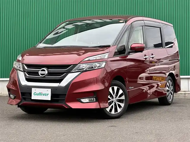 日産 セレナ ハイウェイスター 宮城県 2017(平29)年 2.1万km マルーンレッド セーフティパックB/・プロパイロット/・車線逸脱防止支援システム/・SRSエアバッグ（サイド/カーテン）/・アラウンドビューモニター/・スマートルームミラー/・ステアリングスイッチ/・踏み間違い衝突防止アシスト/・インテリジェントパーキングアシスト/・進入禁止標識検知/・ふらつき警報/・フロント＆バックソナー/・ヒーター付ドアミラー/・オートブレーキホールド/ハンズフリーパワースライドドア（両側）/16インチアルミホイール/LEDヘッドランプ/快適パック/・シートバックポケット（運転席/助手席）/・パーソナルテーブル（3列目）/・USB電源ソケット（2列目/3列目）/・2列目超ロングスライド/横スライドシート/・3列目シートスライド機構/＝＝＝/エマージェンシーブレーキ/車線逸脱警報/純正9インチナビ（MM516D-L）/・CD/DVD/・Bluetooth/・フルセグTV/ビルトインETC/ドライブレコーダー/革巻きステアリング/オートライト/スマートキー＆プッシュスタート/スペアキー/電動格納ミラー/純正フロアマット