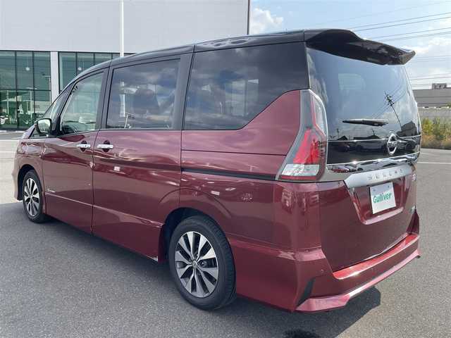 日産 セレナ ハイウェイスター プロパイロットED 岡山県 2016(平28)年 11.4万km マルーンレッド 2トーン 登録時走行距離：113896km/禁煙車/プロパイロット/快適パック/ハンズフリーオートスライドドア/純正メモリナビ(MM-516D-L)/　(CD/DVD/フルセグTV/Bluetooth)/フリップダウンモニター/バックビューモニター/クルーズコントロール(追従走行あり)/衝突被害軽減システム/車線逸脱警報（レーンキープアシスト）/コーナーセンサー/ドライブレコーダー/ビルトインETC/両側パワースライドドア/革巻きステアリング/ステアリングスイッチ/純正LEDヘッドライト/フォグライト/オートライト/プッシュスタート/スマートキー/スペアキー/アイドリングストップ/純正アルミホイール 16インチ/ロールサンシェード/ウインカーミラー/電動格納ミラー/純正フロアマット/横滑防止装置/盗難防止装置/保証書/取扱説明書