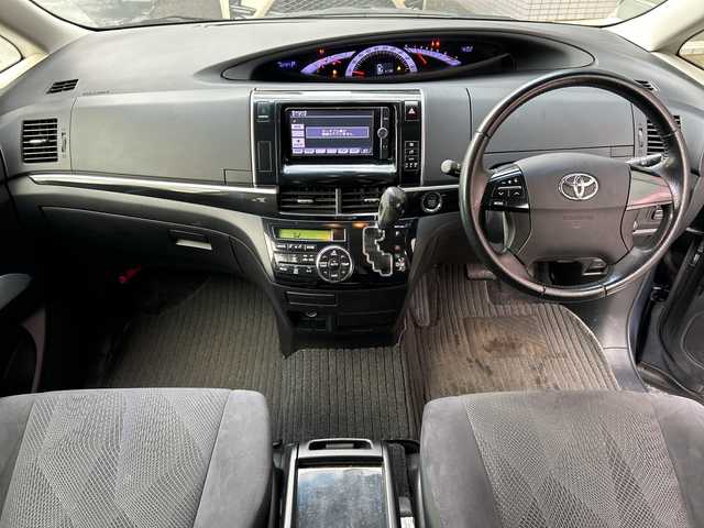 トヨタ エスティマ アエラス 広島県 2013(平25)年 6.1万km グレイッシュブルーマイカメタリック 禁煙/純正ナビ(NSZT-W62G)/・フルセグ/CD/DVD/BT/SD/バックカメラ/クルーズコントロール/両側パワースライドドア/電動格納ウィンカーミラー/ＨＩＤヘッドライト/フォグランプ/オットマン/デュアルエアコン/スマートキー/プッシュスタート/ETC/純正１８インチアルミホイール/Wエアバック