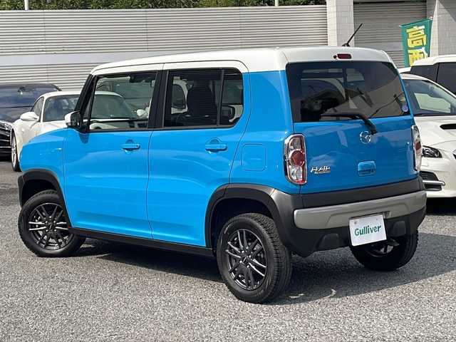 マツダ フレア クロスオーバー XT 東京都 2017(平29)年 3.9万km 青Ⅱ ワンオーナー/新車時保証書/取扱説明書【車両/ナビ】/ブレーキサポート/車線逸脱警報/アイドリングストップ/社外SDナビ/フルセグTV【CN-RE03D】/SD/CD/DVD/SDREC/BT/USB/ETC/シートヒーター/スマートキー×2/オートライト/革巻きハンドル/社外14インチアルミ/純正15インチアルミ積込