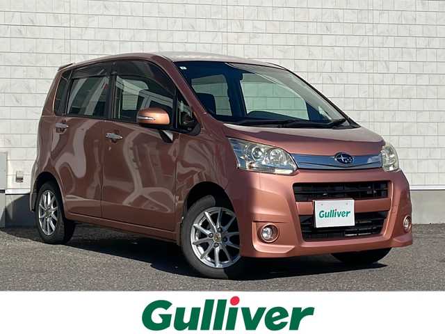 スバル ステラ カスタム R 福島県 2011(平23)年 12.5万km スパークリングオレンジメタリック メモリナビ　ＴＶ　ＥＴＣ　スペアキー　電格ミラー　純正フロアマット　純正ドアバイザー　社外１４インチＡＷ　プッシュスタート　スマートキー　ＨＩＤヘッドライト　フォグランプ　盗難防止システム　ＡＡＣ　