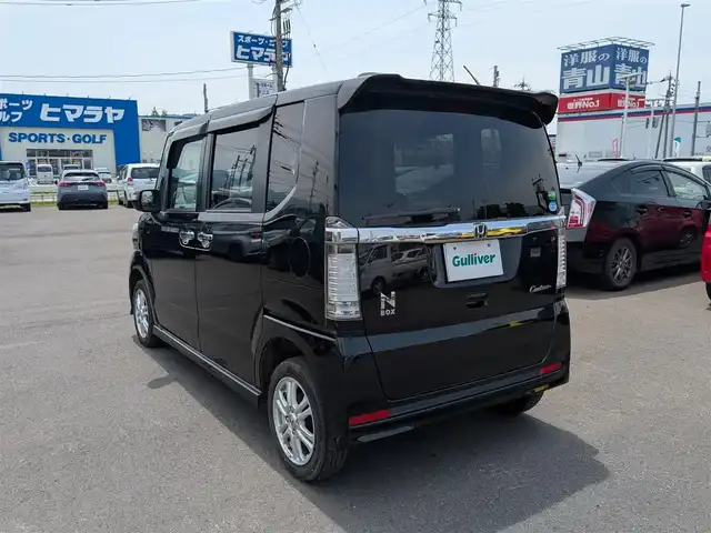 ホンダ Ｎ ＢＯＸ カスタム G Lパッケージ 福井県 2012(平24)年 13.1万km クリスタルブラックパール ４WD/純正14インチAW/キセノンヘッドライト/Fフォグ/片側パワースライドドア/バックカメラ/純正SDナビ（CD/DVD/BT/USB/iPod）/フルセグテレビ/横滑り防止装置/盗難防止装置/アイドリングストップ/純正フロアマット/スマートキー/ダブルエアバッグ