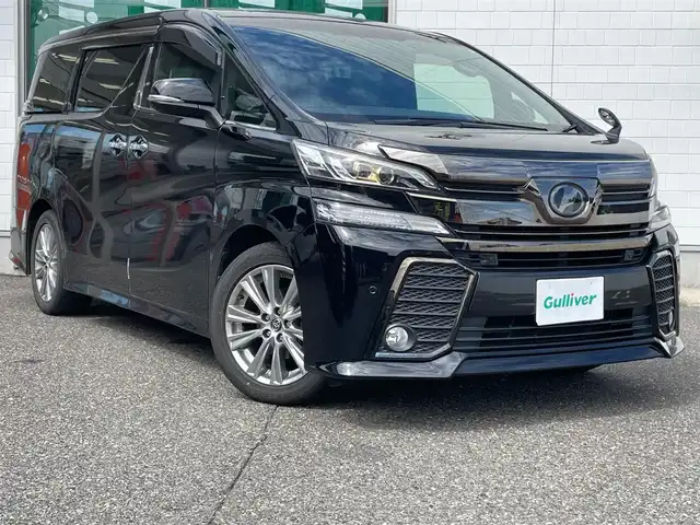 トヨタ ヴェルファイア Z Aエディション ゴールデンアイズ 新潟県 2017(平29)年 8.6万km ブラック ワンオーナー/純正ホイール装着/アルパインナビ/フルセグテレビ/バックカメラ/ウィンカーミラー/クルーズコントロール/ドアバイザー/プッシュスタート/両側パワースライドドア/ETC/ブレーキホールド/電動パーキングブレーキ/純正フロアマット/ハンズフリー/スペアキー1個