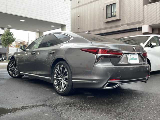 レクサス ＬＳ 500 バージョンL 道央・札幌 2019(令1)年 9.3万km マンガンラスター 純正ナビ（AM/FM/CD/フルセグTV/SD/USB）/ドライブレコーダー（前/車内）/ETC2.0/全方位カメラ/トラクションコントロール/スノーモード/ドライブモードセレクトスイッチ/車線維持支援システム/クルーズコントロール/ヘッドアップディスプレイ/アイドリングストップ/オートエアコン/本革ハンドル/パドルシフト/ヘルプネットボタン/シートヒーター/リアシートオットマン/ＩＳＯＦＩＸ/パワーシート（前席）/プッシュスタート/純正フロアマット/電動格納ミラー
