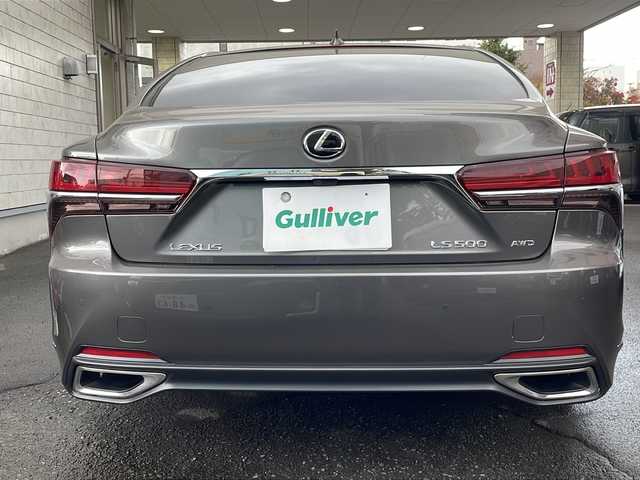 レクサス ＬＳ 500 バージョンL 道央・札幌 2019(令1)年 9.3万km マンガンラスター 純正ナビ（AM/FM/CD/フルセグTV/SD/USB）/ドライブレコーダー（前/車内）/ETC2.0/全方位カメラ/トラクションコントロール/スノーモード/ドライブモードセレクトスイッチ/車線維持支援システム/クルーズコントロール/ヘッドアップディスプレイ/アイドリングストップ/オートエアコン/本革ハンドル/パドルシフト/ヘルプネットボタン/シートヒーター/リアシートオットマン/ＩＳＯＦＩＸ/パワーシート（前席）/プッシュスタート/純正フロアマット/電動格納ミラー