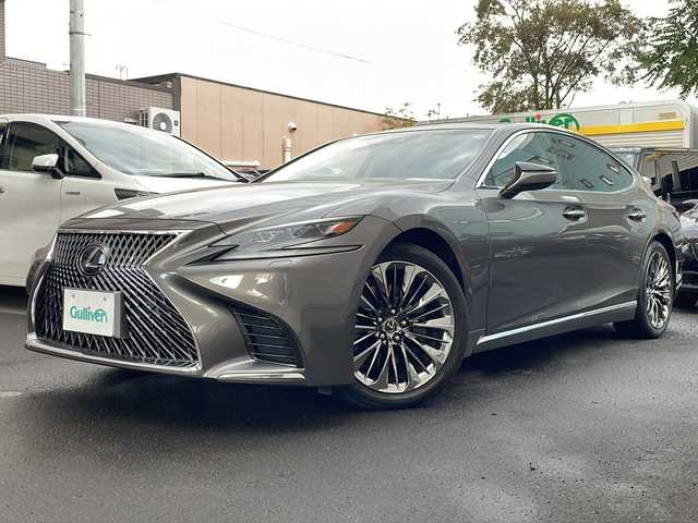 レクサス ＬＳ 500 バージョンL 道央・札幌 2019(令1)年 9.3万km マンガンラスター 純正ナビ（AM/FM/CD/フルセグTV/SD/USB）/ドライブレコーダー（前/車内）/ETC2.0/全方位カメラ/トラクションコントロール/スノーモード/ドライブモードセレクトスイッチ/車線維持支援システム/クルーズコントロール/ヘッドアップディスプレイ/アイドリングストップ/オートエアコン/本革ハンドル/パドルシフト/ヘルプネットボタン/シートヒーター/リアシートオットマン/ＩＳＯＦＩＸ/パワーシート（前席）/プッシュスタート/純正フロアマット/電動格納ミラー