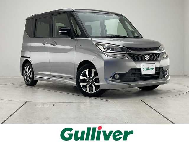 スズキ ソリオ バンディット HV MV 愛知県 2016(平28)年 4.3万km プレミアムシルバーメタリック/ブラック2トーンルーフ 純正ナビ　SDカードなし/両側パワースライドドア/シートヒーター/純正アルミホイール/LEDヘッドライト/ETC/衝突軽減システム/フルセグ/CD DVD/Bluetooth/ステアリングスイッチ/スマートキー/プッシュスタート