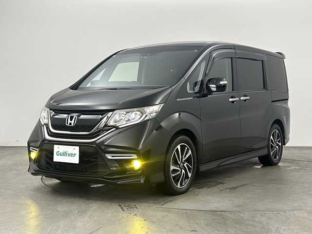 ホンダ ステップワゴン スパーダ クールスピリット 兵庫県 2015(平27)年 7万km プレミアムスパークルブラックパール ・純正ナビ&TV&CD&DVD&SD&BT/・バックカメラ/・ETC/・純正リアフリップダウンモニター/・両側パワースライドドア/・ドライブレコーダー/・レーダークルーズコントロール/・ホンダセンシング/・レーンキープアシスト/・ハーフレザーシート/・前席シートヒーター/・ステアリングスイッチ/・アイドリングストップ/・ドアミラーヒーター/・パドルシフト/・LEDライト/・LEDフォグランプ/・オートライト/・横滑り防止装置/・スマートキー/・プッシュスタート