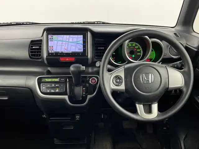 ホンダ Ｎ ＢＯＸ G 新潟県 2013(平25)年 4万km プレミアムブロンズパール 4WD/社外メモリナビ/フルセグ/VXM-145VFi/　CD/DVD/SD/Bluetooth/両側パワースライドドア/スマートキー/プッシュスタート/オートエアコン/キセノンヘッドライト/オートライト/電動格納式ミラー/横滑り防止装置/社外アルミ付きスタッドレス/　（積み込み５mm）
