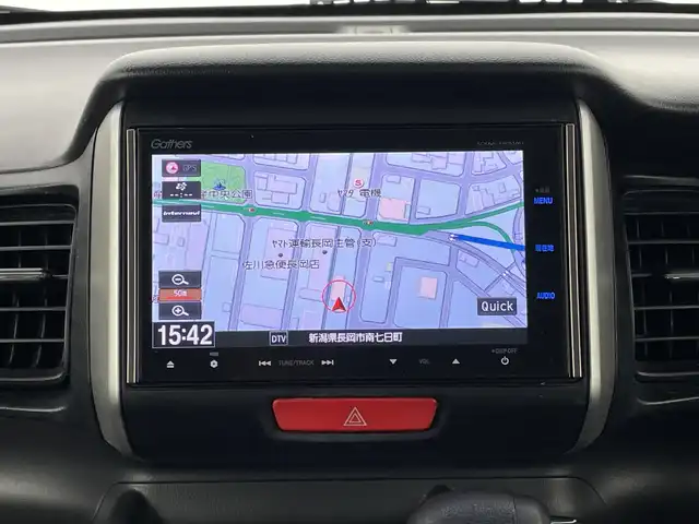 ホンダ Ｎ ＢＯＸ G 新潟県 2013(平25)年 4万km プレミアムブロンズパール 4WD/社外メモリナビ/フルセグ/VXM-145VFi/　CD/DVD/SD/Bluetooth/両側パワースライドドア/スマートキー/プッシュスタート/オートエアコン/キセノンヘッドライト/オートライト/電動格納式ミラー/横滑り防止装置/社外アルミ付きスタッドレス/　（積み込み５mm）