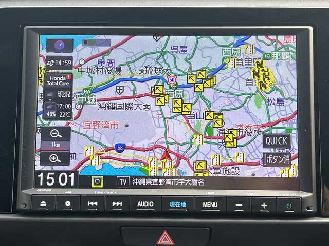 ホンダ フィット ホーム 沖縄県 2022(令4)年 0.7万km ミッドナイトブルービームM 純正ナビ　/ＣＤ/ＤＶＤ/ＢＴ/フルセグＴＶ　/バックカメラ　/クルーズコントロール/ＬＥＤヘッドライト　/ステアリングスイッチ　/アイドリングストップ　/オートライト　/ブレイクホールドボタン/ＳＯＳボタン/電動格納ミラー　/スマートキー