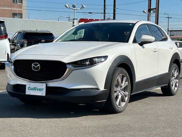 マツダ ＣＸ－３０ XD Lパッケージ 静岡県 2021(令3)年 3.3万km スノーフレイクホワイトパールマイカ ワンオーナー/純正ナビゲーション（フルセグTV/BT/DVD)/全方位カメラ/BOSEプレミアムサウンド/ブラインドスポットモニター/パワーバックドア/ハンドルヒーター/シートヒーター/レーダークルーズコントロール/D席メモリーシート/D席パワーシート/スペアキー１/純正ドライブレコーダー前後/パトルシフト/純正18インチアルミホイール/LEDヘッドライト/ビルトインETC