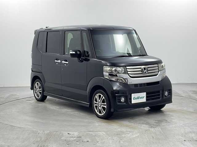 ホンダ Ｎ ＢＯＸ カスタム G Lパッケージ 栃木県 2013(平25)年 12.6万km クリスタルブラックパール 社外ナビ/（BT/フルセグ/CD/DVD/AM/FM）/横滑り防止/両側パワースライドドア/バックカメラ/アイドリングストップ/ETC/電動格納ミラー/純正アルミホイール/純正フロアマット/ステアリングスイッチ/プッシュスタート/スマートキー/スペアキー/保証書/取扱説明書