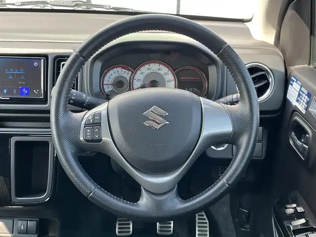 スズキ アルト ワークス 奈良県 2020(令2)年 5.2万km ブルーイッシュブラックパール3 5速MT/社外ディスプレイオーディオ/ドライブレコーダー/ビルトインETC/レカロシート/LEDヘッドライト/オートライト/スマートキー/純正15インチAW