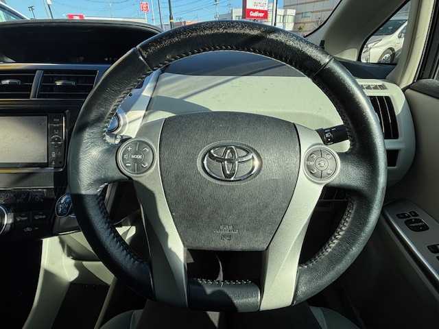 トヨタ プリウス α S 宮城県 2012(平24)年 13.4万km ホワイトパールクリスタルシャイン 登録時走行距離133334km/純正SDナビ/フルセグTV/CD/DVD/Bluetooth/バックカメラ/横滑り防止装置/純正フロアマット/ETC/プッシュスタート/スマートキー