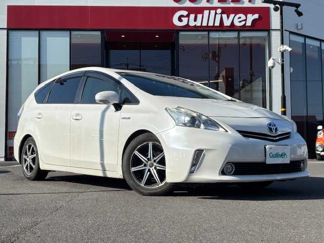 トヨタ プリウス α S 宮城県 2012(平24)年 13.4万km ホワイトパールクリスタルシャイン 登録時走行距離133334km/純正SDナビ/フルセグTV/CD/DVD/Bluetooth/バックカメラ/横滑り防止装置/純正フロアマット/ETC/プッシュスタート/スマートキー