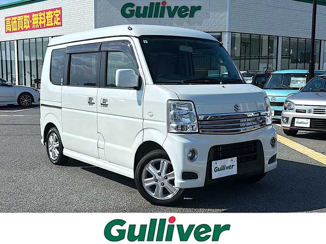 スズキ エブリィ ワゴン PZターボ スペシャル 鳥取県 2013(平25)年 12.6万km パールホワイト ワンオーナー/４WD・ターボ車/ハイルーフ/社外ナビ／フルセグ・DVD・CD・BT/両側パワースライドドア/電動オートステップ/ETC/運転席シートヒーター/キセノンライト/フォグライト/キーレスキー/純正１４インチアルミホイール/フロアマット・ドアバイザー/保証書・取扱説明書/スペアキー
