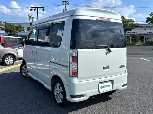 スズキ エブリィ ワゴン PZターボ スペシャル 鳥取県 2013(平25)年 12.6万km パールホワイト ワンオーナー/４WD・ターボ車/ハイルーフ/社外ナビ／フルセグ・DVD・CD・BT/両側パワースライドドア/電動オートステップ/ETC/運転席シートヒーター/キセノンライト/フォグライト/キーレスキー/純正１４インチアルミホイール/フロアマット・ドアバイザー/保証書・取扱説明書/スペアキー