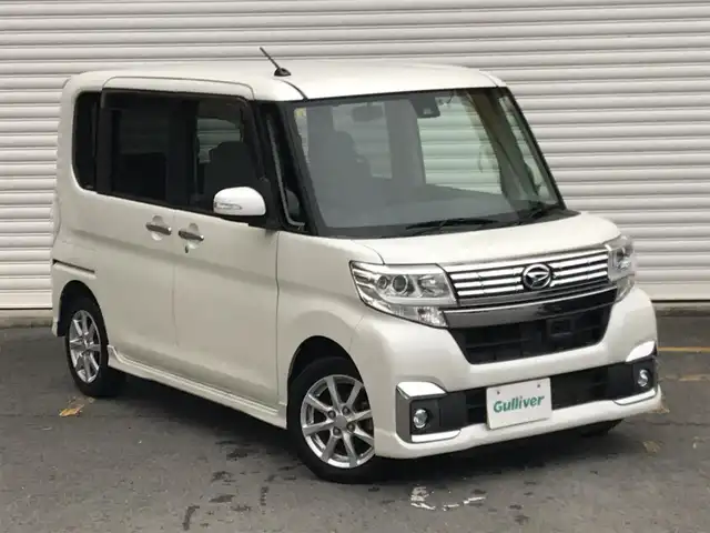 ダイハツ タント カスタム X SAⅡ 和歌山県 2016(平28)年 8.8万km パールホワイトⅢ 純正メモリーナビ（NSZN-W67D）タッチパネル不良/　TV/BT/CD/DVD/FM/AM/Smart AssistII /・衝突警報機能（対車両・対歩行者）/・衝突回避支援ブレーキ機能/・誤発進抑制機能/・後方誤発進抑制抑制機能/・先行車発進お知らせ機能/・車線逸脱警報機能/バックカメラ/左リアパワースライドドア/バックセンサー/オートライト/社外ETC/純正LEDヘッドライト/純正14AW/純正フロアマット/ウィンカーミラー/スマートキー/プッシュスタート/スペアキーX1/取扱説明書/保証書