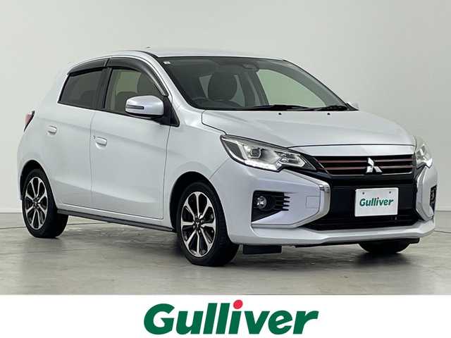 三菱 ミラージュ G 岐阜県 2021(令3)年 4.6万km ホワイトダイヤモンド ストラーダSDナビ【CN-RE07WD】/CD/DVD/Bluetooth/フルセグTV/クルーズコントロール/衝突被害軽減ブレーキ/レーンキープアシスト/オートマチックハイビーム/プッシュスタート/スマートキー/LEDヘッドライト/フォグライト/ドアバイザー/革巻きステアリング
