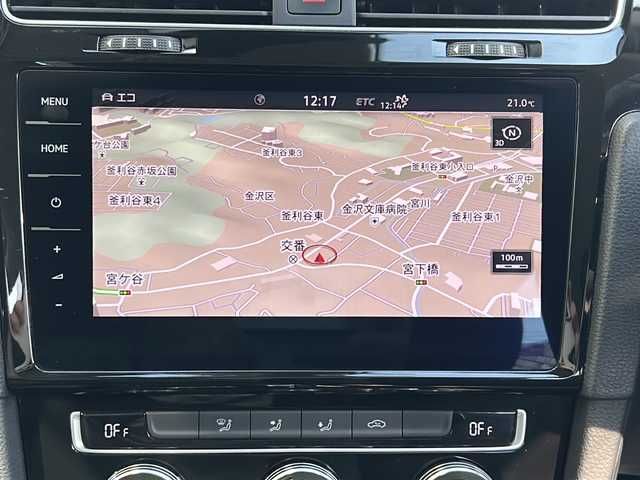 フォルクスワーゲン ゴルフ TSI ハイライン テックED 神奈川県 2019(令1)年 3.5万km アトランティックブルーM ワンオーナー/純正ナビ/　Bluetooth/USB/AUX/CD/DVD/AppleCarPlay/フルセグTV/バックカメラ/アダプティブクルーズコントロール/プリクラッシュブレーキシステム/レーンキープアシスト/ブラインドスポットモニター/パドルシフト/オートライト/純正17インチAW/ビルトインETC2.0/アイドリングストップ/保証書/取扱説明書/スペアキー×１