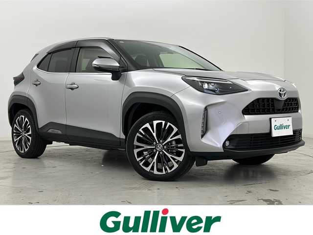 トヨタ ヤリスクロス ハイブリッド Z 宮城県 2021(令3)年 4.1万km シルバーメタリック 禁煙車/トヨタセーフティーセンス/・レーダークルーズコントロール/・レーントレーシングアシスト/・プリクラッシュセーフティーシステム/・ロードサインアシスト/・オートマチックハイビーム/・パーキングサポートブレーキ/ブラインドスポットモニター/純正8インチディスプレイオーディオ/（BT.AM.FM.Applecarplay。AndroidAuto）/バックカメラ/フルセグテレビ/ビルトインETC２．０/前後ドライブレコーダー/電動パーキングブレーキ/AUTOHOLD/前席シートヒーター/運転席パワーシート/ハーフレザーシート/革巻きステアリング/ステアリングスイッチ/プッシュスタート/スマートキー（2本）/純正フロアマット/純正18インチアルミホイール/LEDヘッドライト/横滑り防止機能/アイドリングストップ