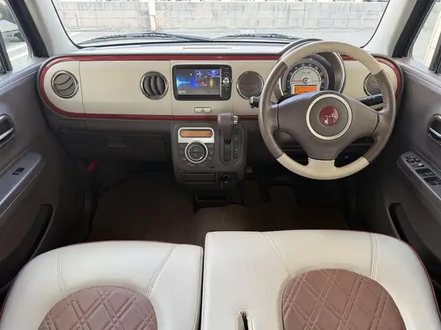 スズキ ラパン ショコラ X 兵庫県 2014(平26)年 4.6万km エアブルーM/ホワイト 純正ナビ/（BT/TV/AUX/SD）/バックカメラ/HIDヘッドライト/AUTOライト/レザーシート/アイドリングストップ/フロントドライブレコーダー/ETC/スマートキー/スペアキー/保証書/取扱説明書