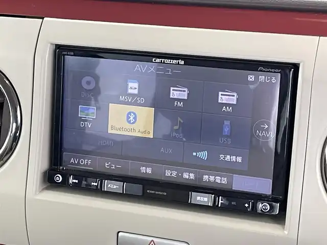 スズキ ラパン ショコラ G 群馬県 2015(平27)年 7万km シャンパンピンクPM 社外７インチナビ　Ｂｕｌｅｔｏｏｔｈ　フルセグ　ＣＤ　ＤＶＤ　前後ドライブレコーダー　ＨＩＤヘッドライト　オートライト　アイドリングストップ　スマートキー　プッシュスタート　シートカバー　禁煙車