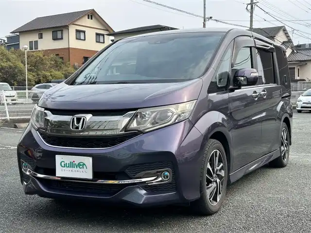 ホンダ ステップワゴン スパーダ クールスピリット 熊本県 2015(平27)年 7万km プレミアムスパイスパープルP ワンオーナー/ホンダセンシング/純正ナビ/（CD・DVD・フルセグTV・BTオーディオ・SD）/バックカメラ/ETC/前後ドライブレコーダー/純正17インチAW/レーダークルーズ/両側パワースライドドア/ハーフレザーシート/前席シートヒーター/LEDヘッドライト/オートライト/フォグライト/横滑り防止装置/ウィンカーミラー/純正フロアマット/ドアバイザー/新車保証書/取扱説明書/スマートスペアキー×1本