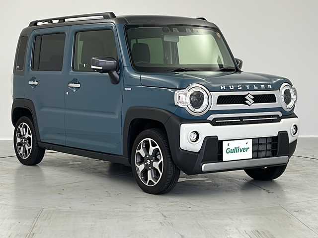 スズキ ハスラー Jスタイル Ⅱ ターボ 茨城県 2022(令4)年 1.6万km デニムブルー ガンメタリック 2トーン スズキセーフティサポート/純正9インチナビ/　（CD/DVD/Bluetooth/フルセグTV）/全周囲カメラ/バックカメラ/レーダークルーズコントロール/パドルシフト/ステアリングスイッチ/革巻きハンドル/前席シートヒーター/ETC/プッシュスタート/電動格納ミラー/純正フロアマット/純正アルミホイール/コーナーセンサー/LEDヘッドライト/フォグランプ/オートライト/スマートキー
